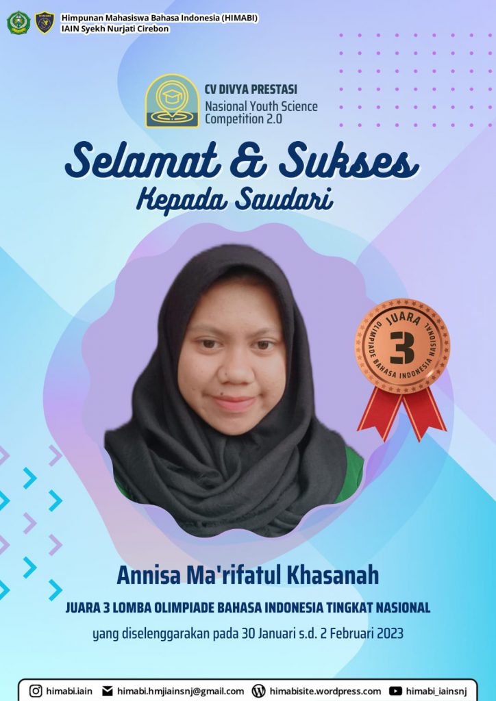 Juara 3 Lomba Olimpiade Bahasa Indonesia tingkat Nasional