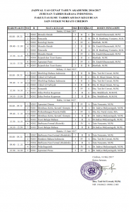 JADWAL UAS GENAP TAHUN AKADEMIK 2016/2017