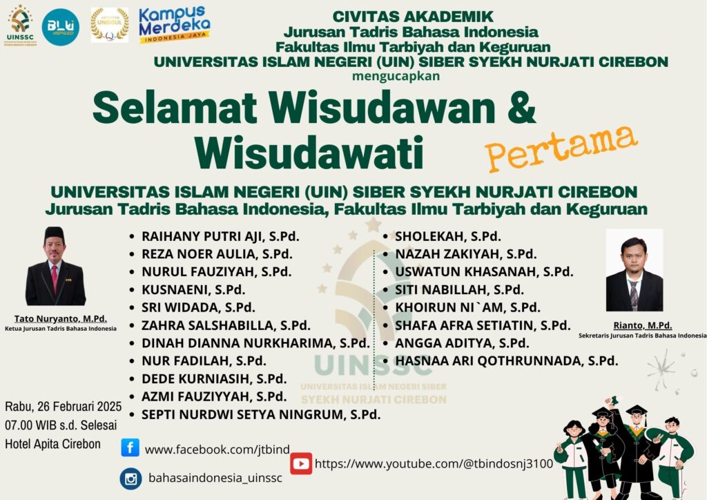 Selamat Wisudawan dan Wisudawati Ke-1 Jurusan Tadris Bahasa Indonesia