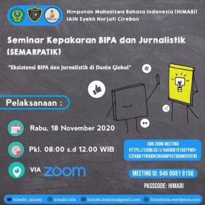 Seminar Kepakaran Bahasa Indonesia bagi Penutur Asing (BIPA) dan Jurnalistik