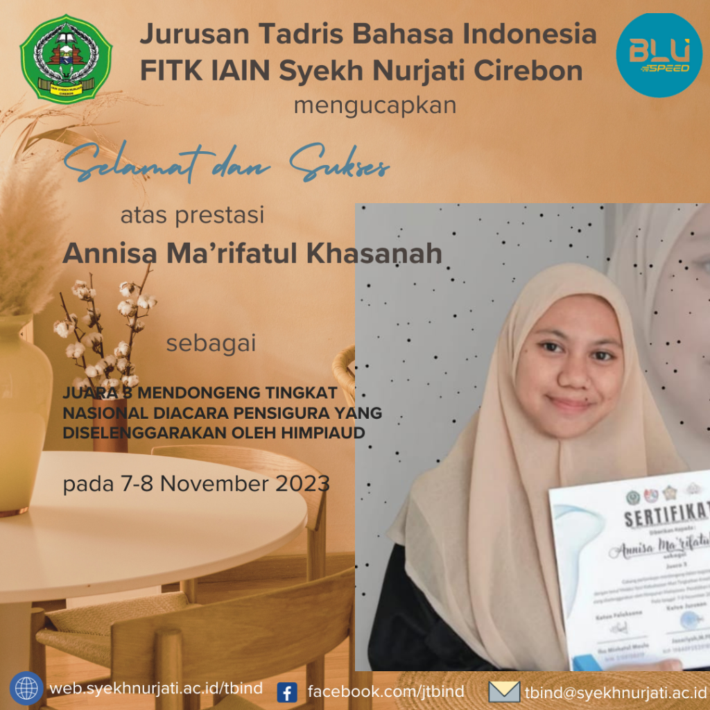 Mahasiswi Tadris Bahasa Indonesia Raih Juara 3 Mendongeng