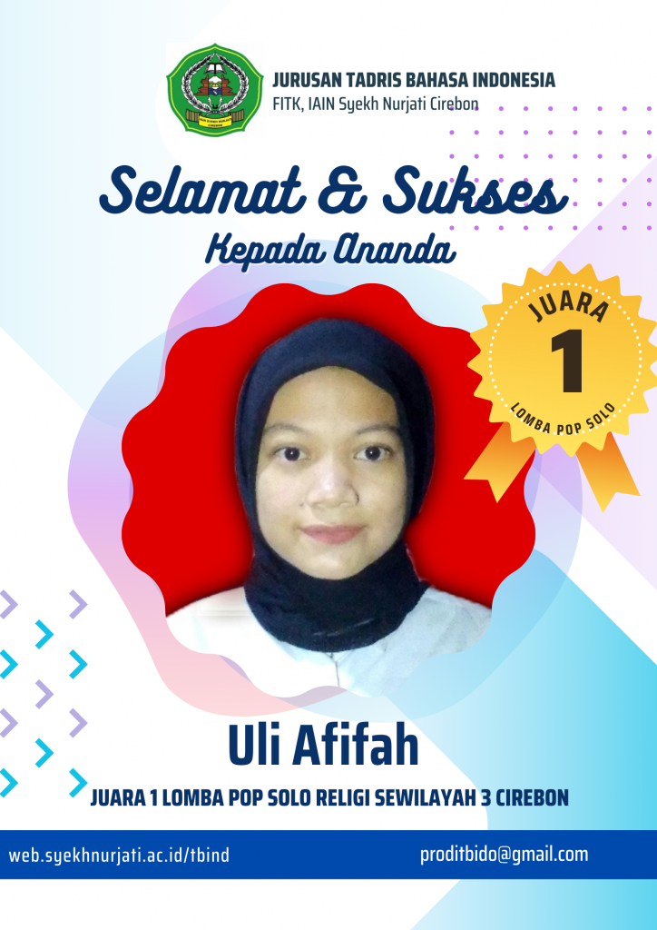 Mahasiswa Tadris Bahasa Indonesia Juara 1 Lomba Pop Solo Religi Sewilayah 3 Cirebon