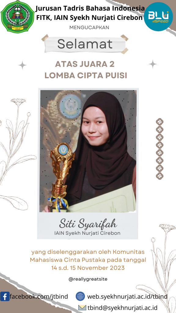 Mahasiswi Tadris Bahasa Indonesia Raih Juara 2 Lomba Cipta Puisi