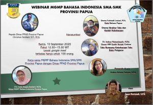 Narasumber dalam Webinar MGMP Bahasa Indonesia SMA/SMK Propinsi Papua