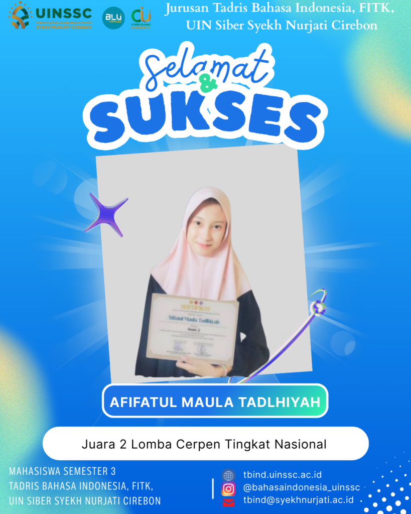 Afifatul Maula Tadlhiyah Sabet Juara 2 Lomba Cerpen Tingkat Nasional