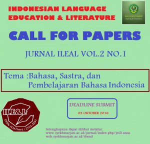 Call For Papers Jurnal Indonesian Language Education And Literature