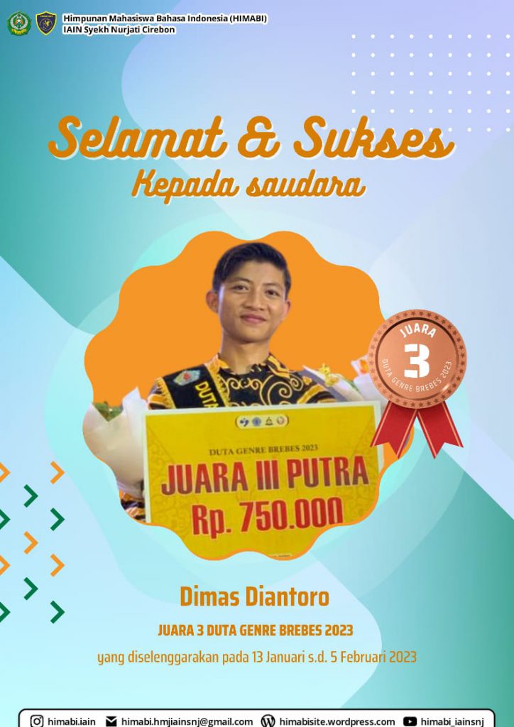 Pemenang Juara 3 Duta Genre Brebes 2023