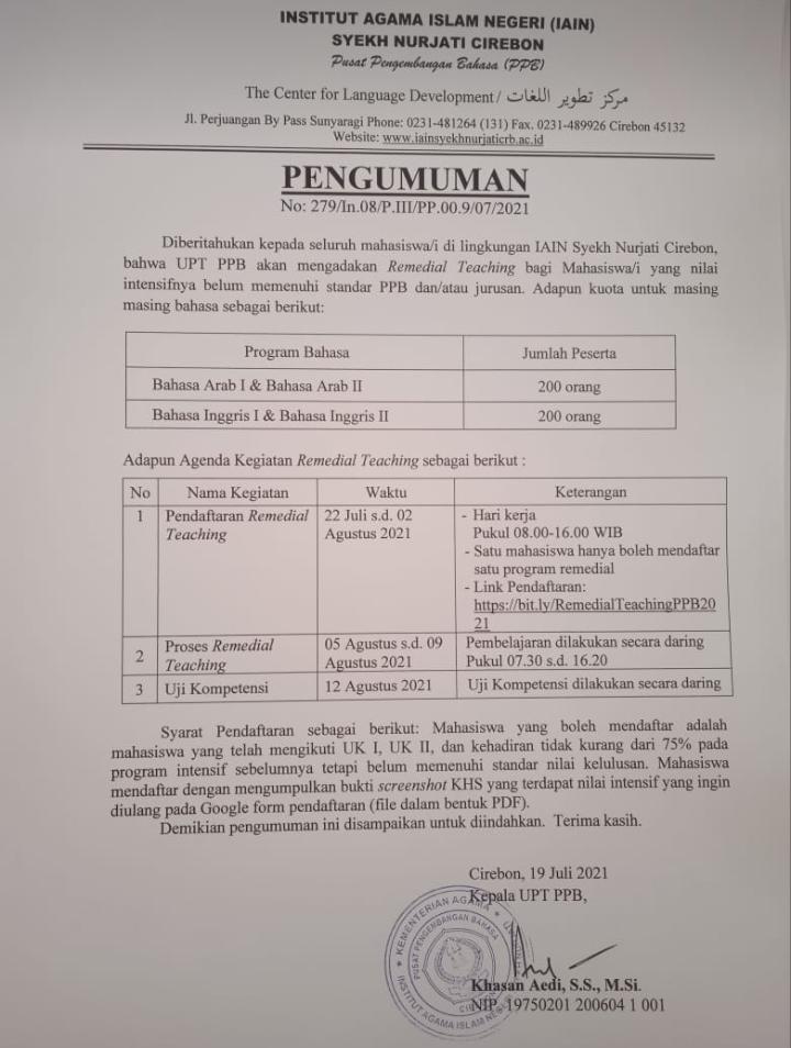 Nilai Bahasa Arab 2 Mahasiswa T.B.Indonesia TA.2020/2021-2